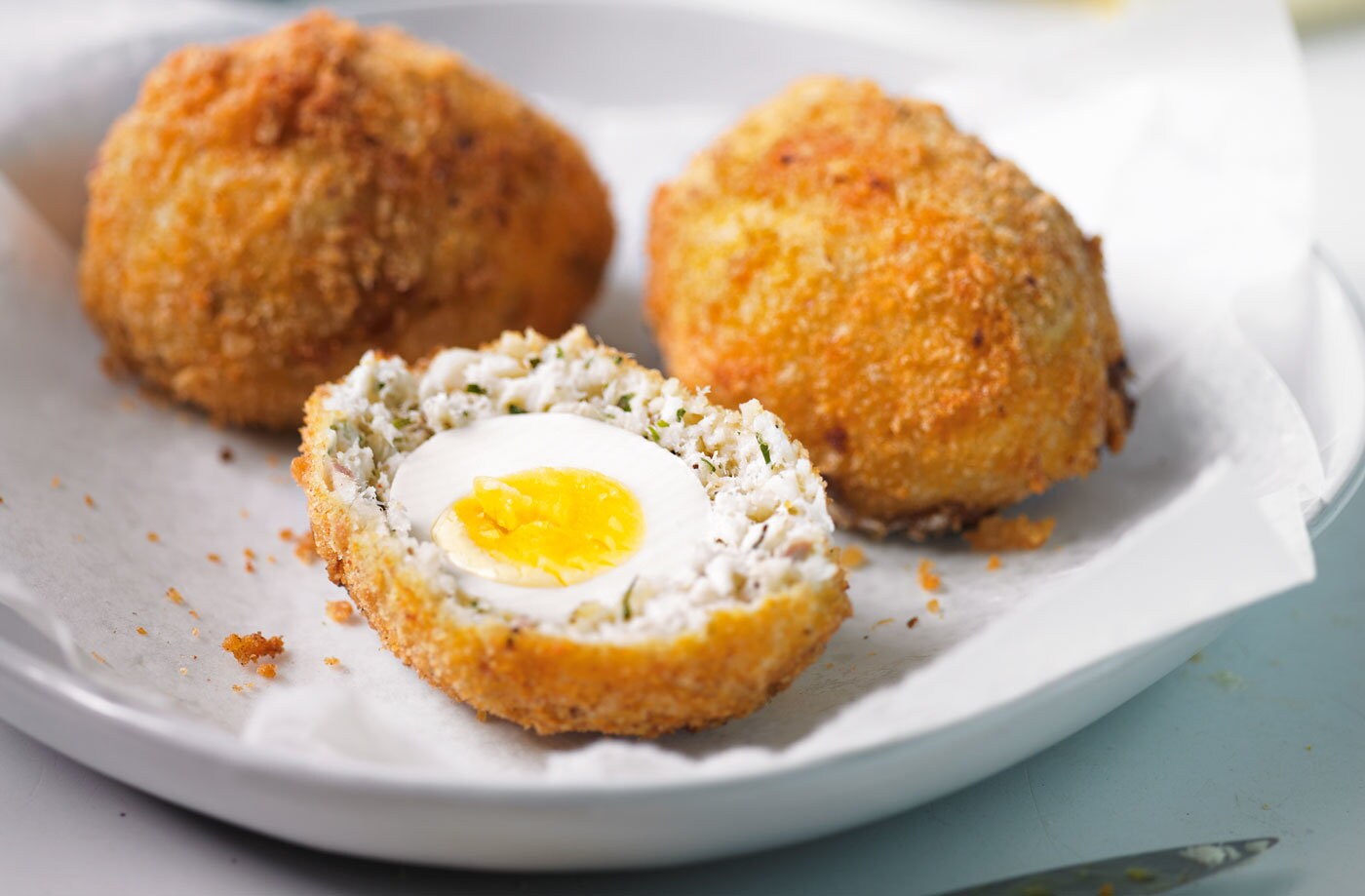 Smoked haddock Scotch eggs