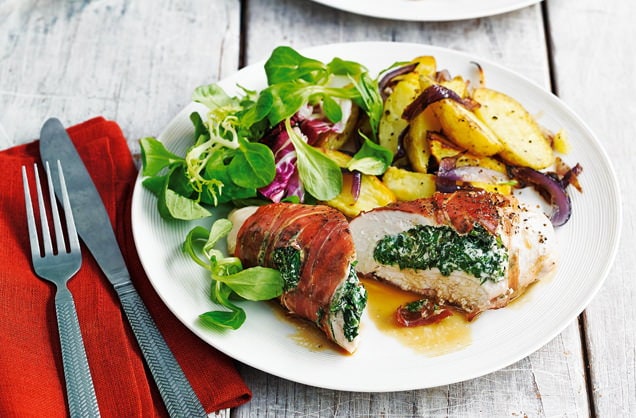Spinach and ricotta stuffed chicken