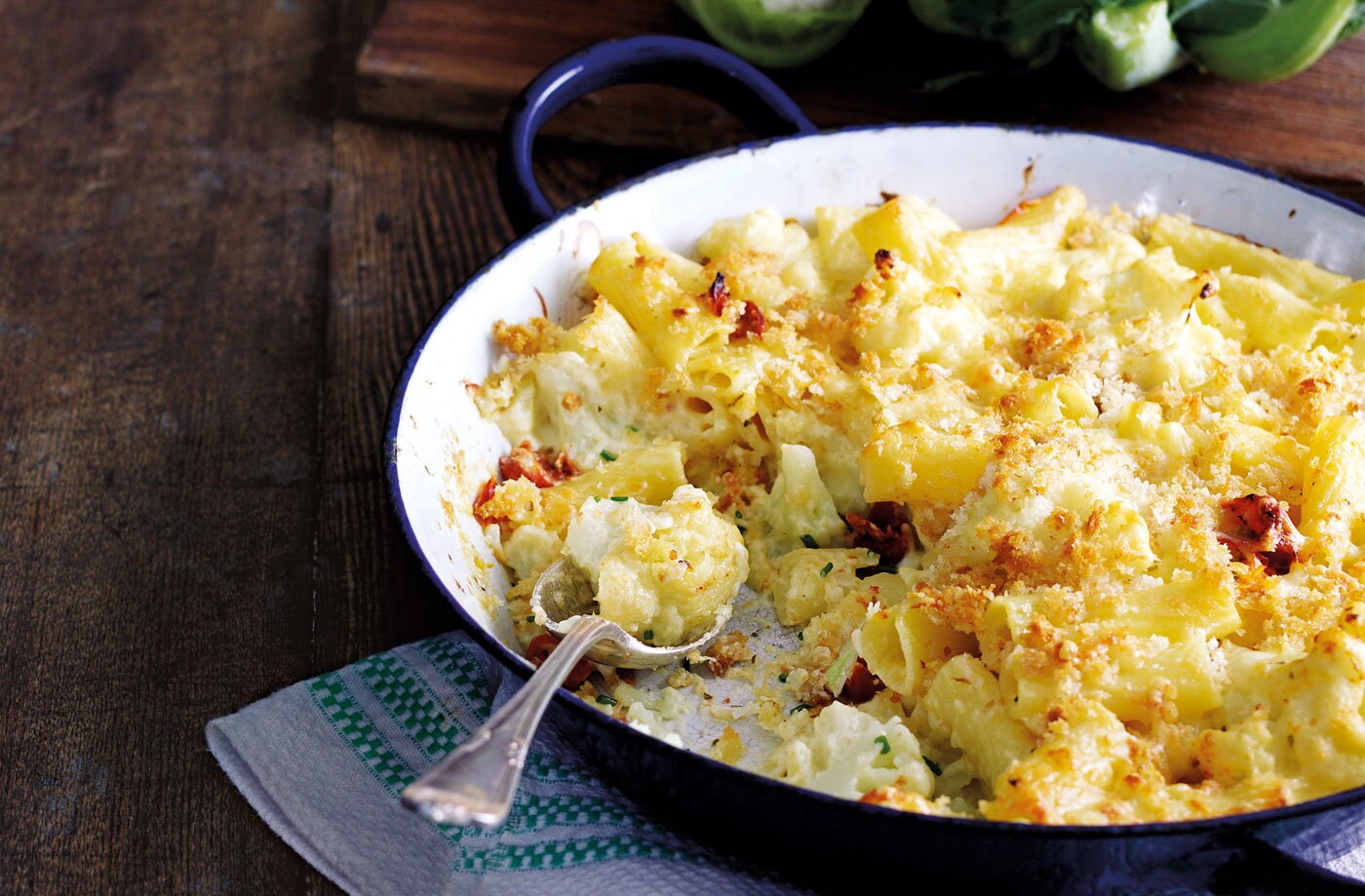 Rigatoni and cauliflower cheese with mascarpone