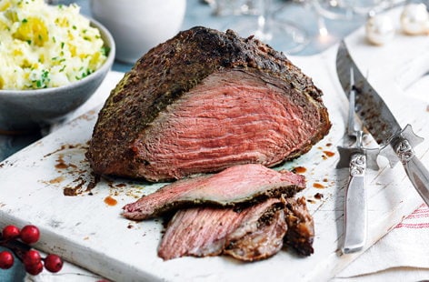 Image of "Porcini-dusted beef with turnip and potato mash"