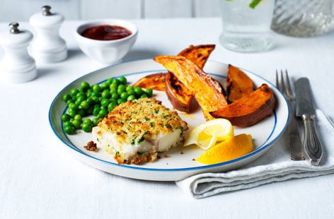 Image of "Healthy fish and chips"