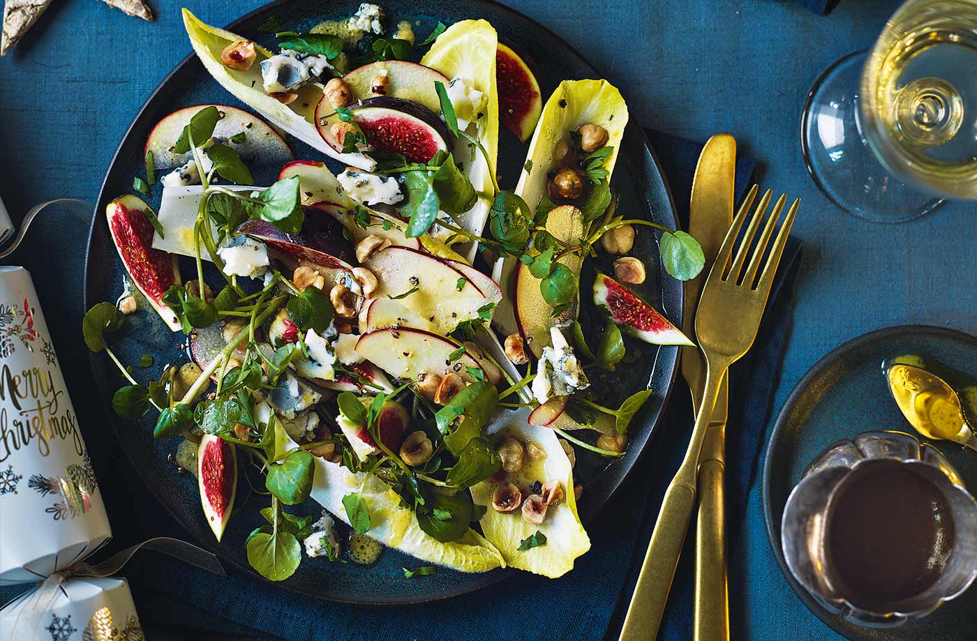 Fig and blue cheese salad