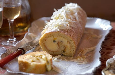 Image of "White chocolate and passion fruit roulade"