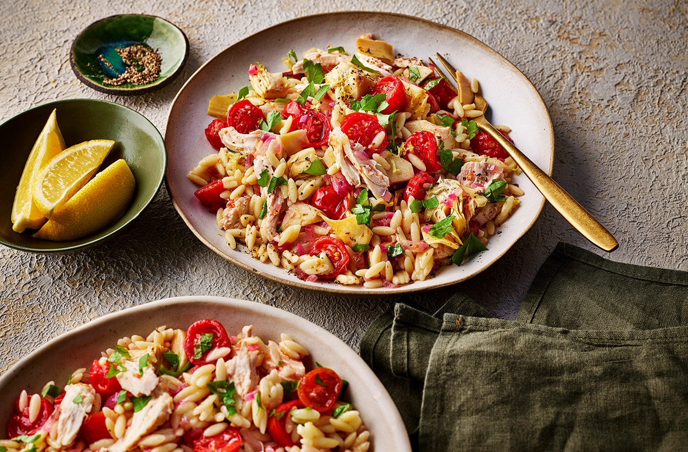 Chicken and artichoke orzotto
