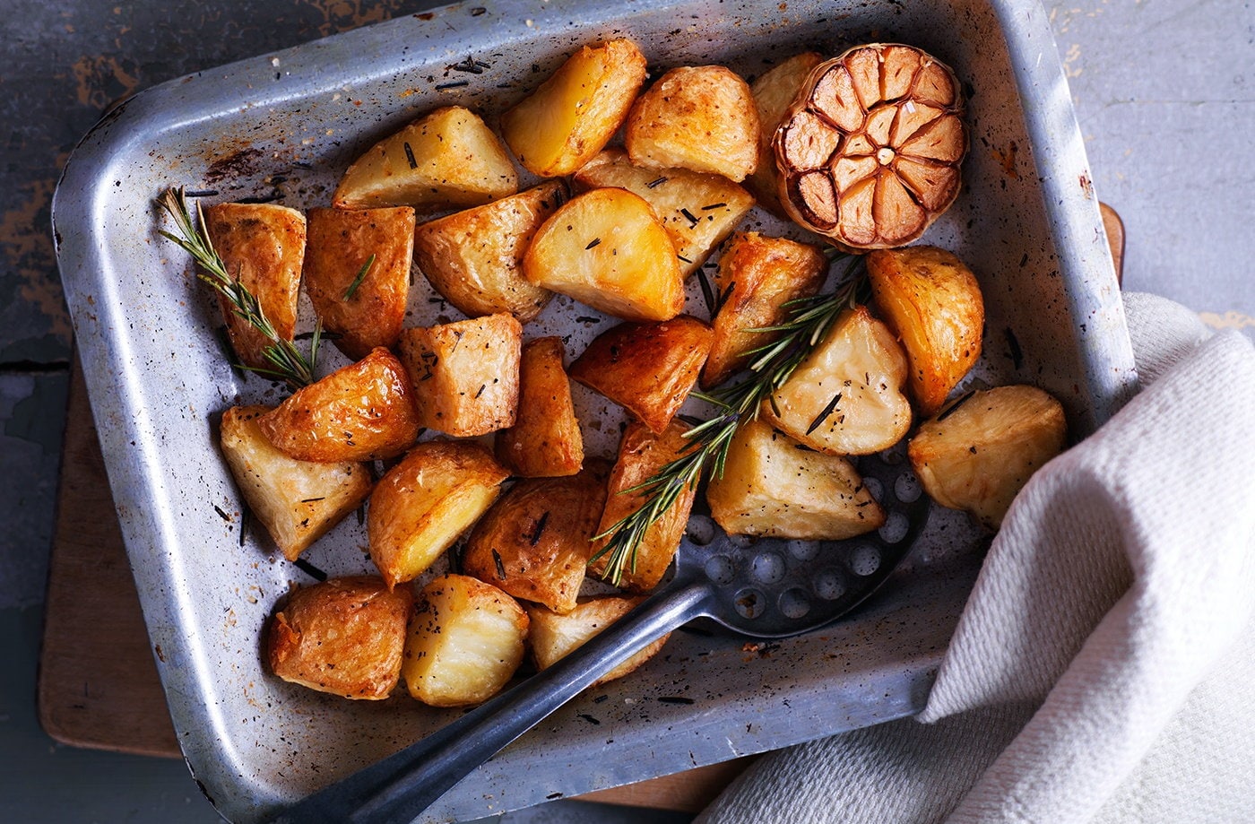 Speedy roast potatoes