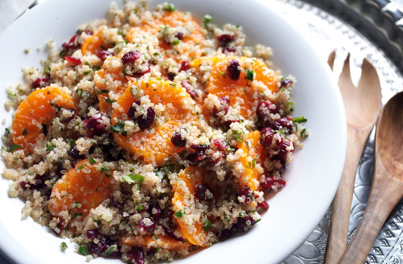 Jewelled quinoa salad with clementines, cranberries and herbs