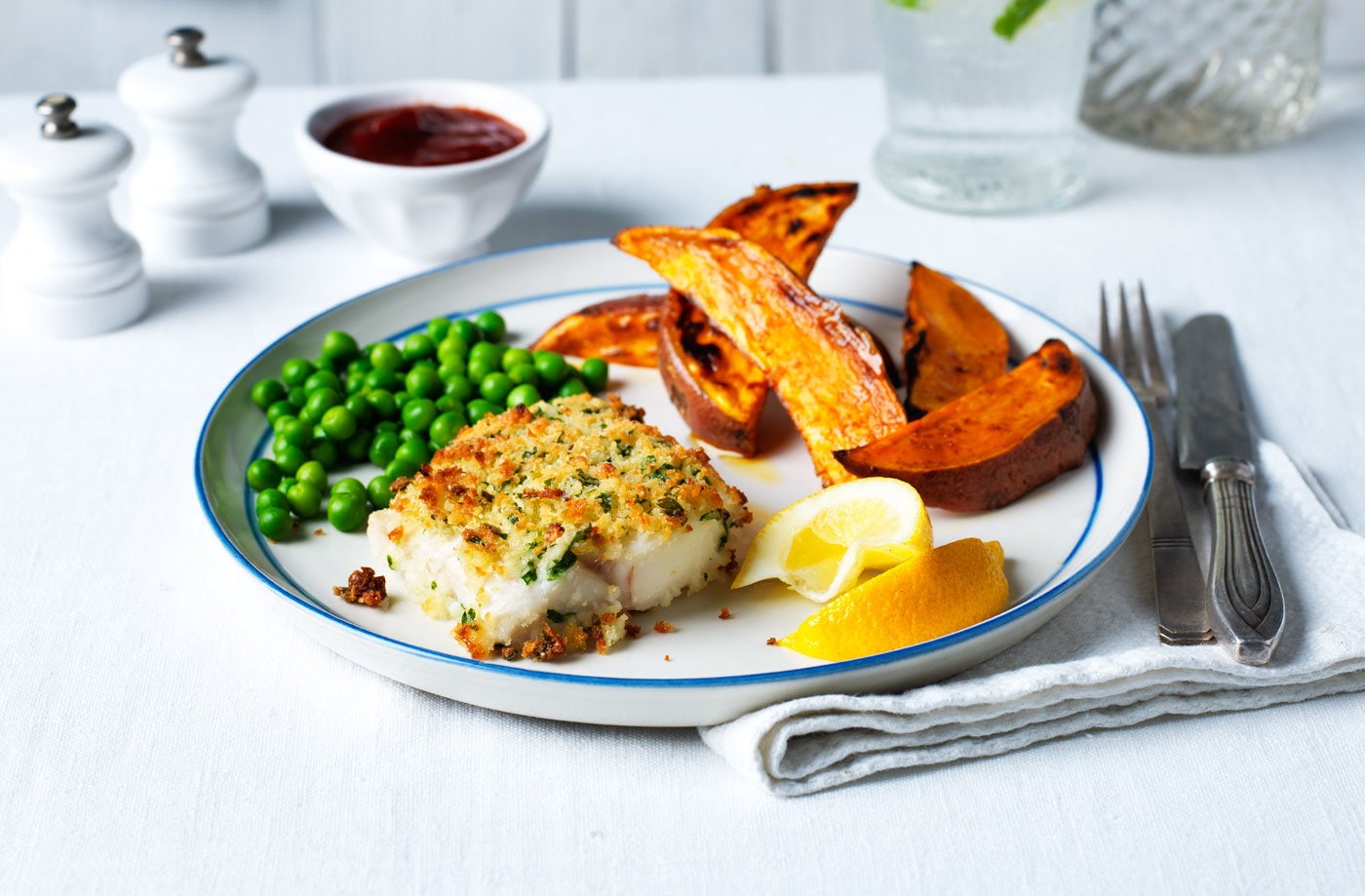 Healthy fish and chips