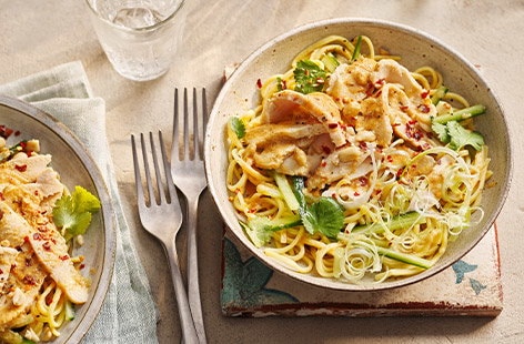 Image of "Bang bang chicken and peanut salad"