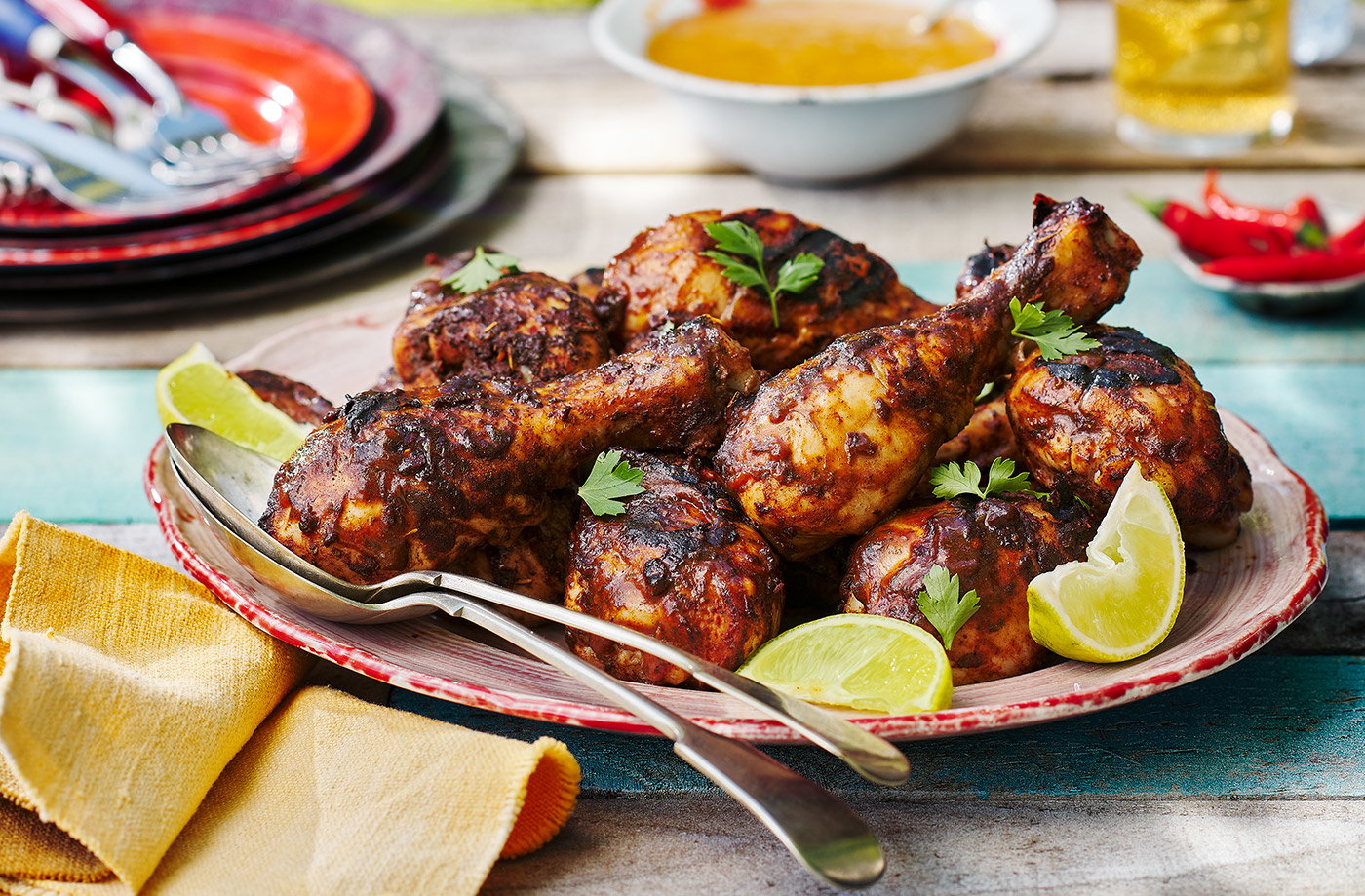 Reggae drumsticks with pineapple chutney
