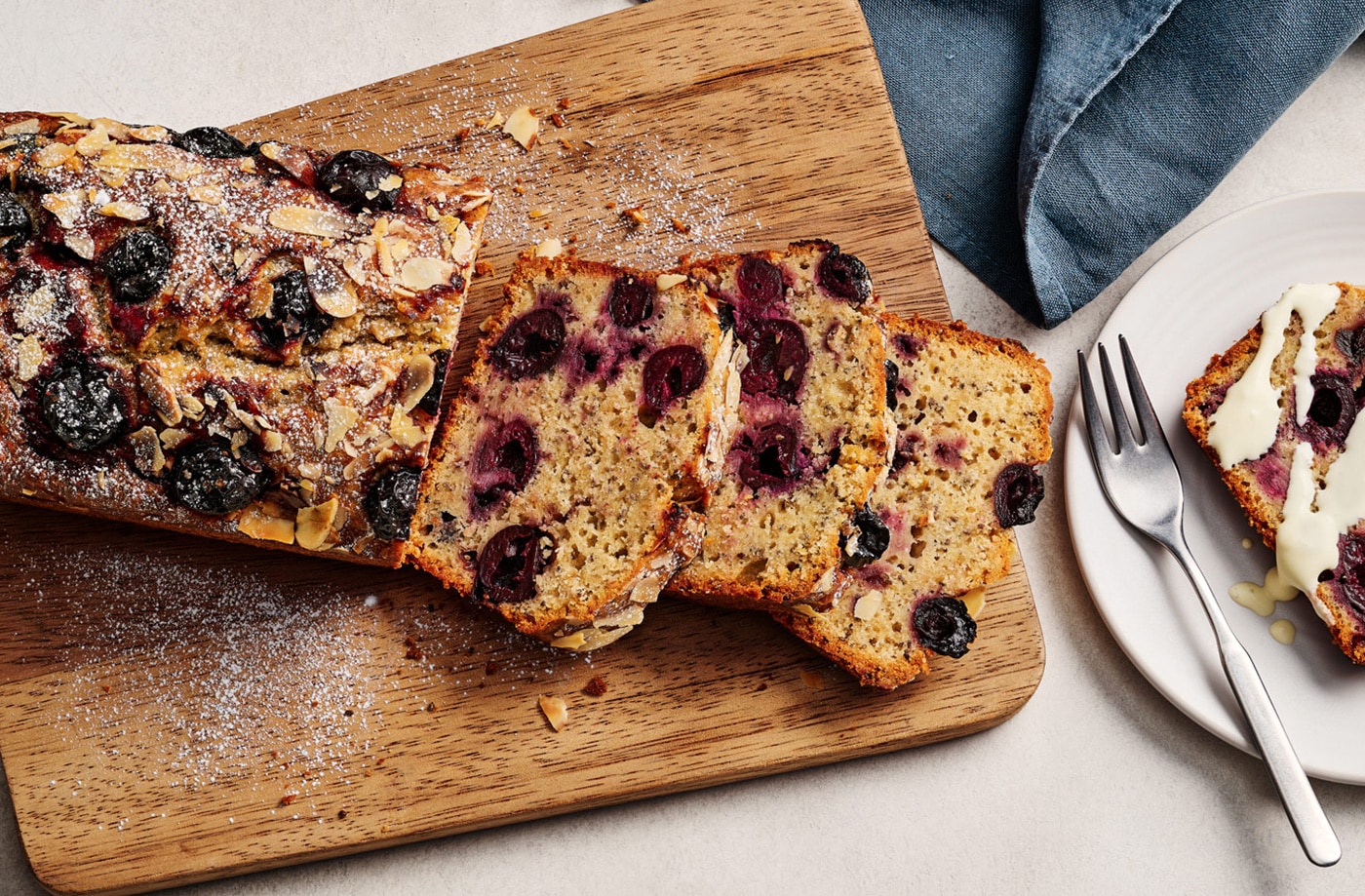 Cherry Bakewell breakfast loaf
