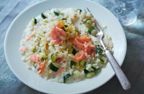 Smoked salmon risotto with lemon and mascarpone