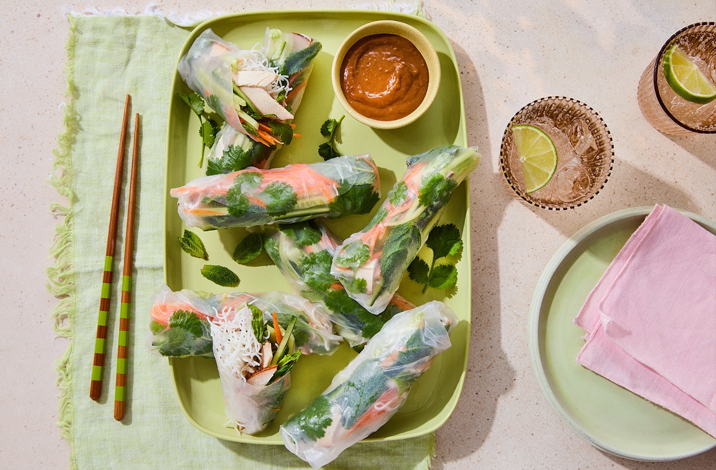 No-cook turkey summer rolls
