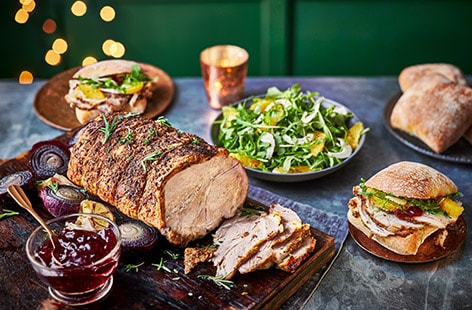 Image of "Roast pork with fennel, orange and rocket salad"