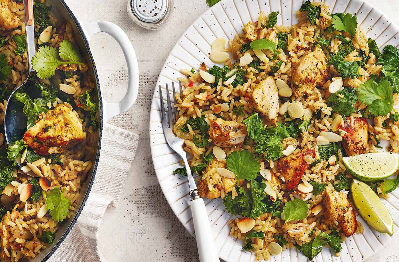 Coriander chicken pilaf