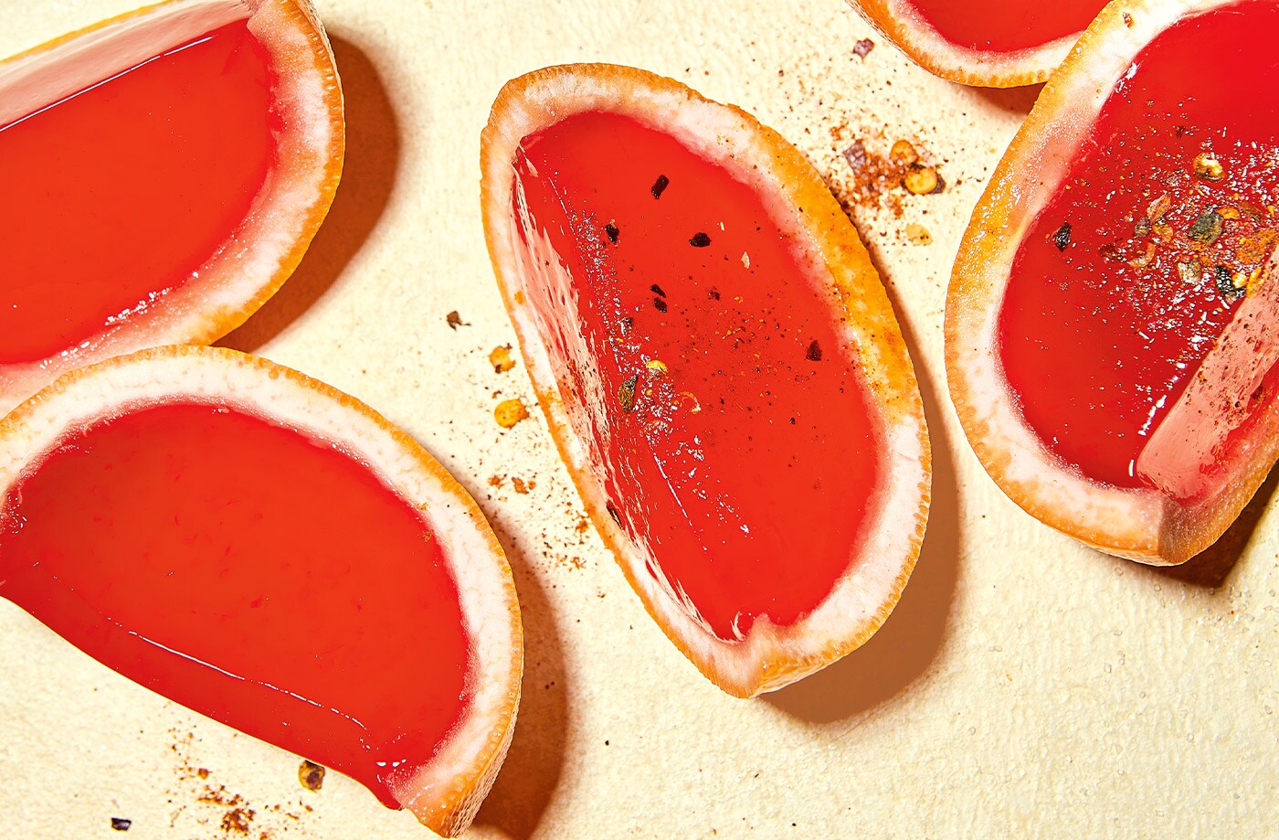 Grapefruit jelly shots