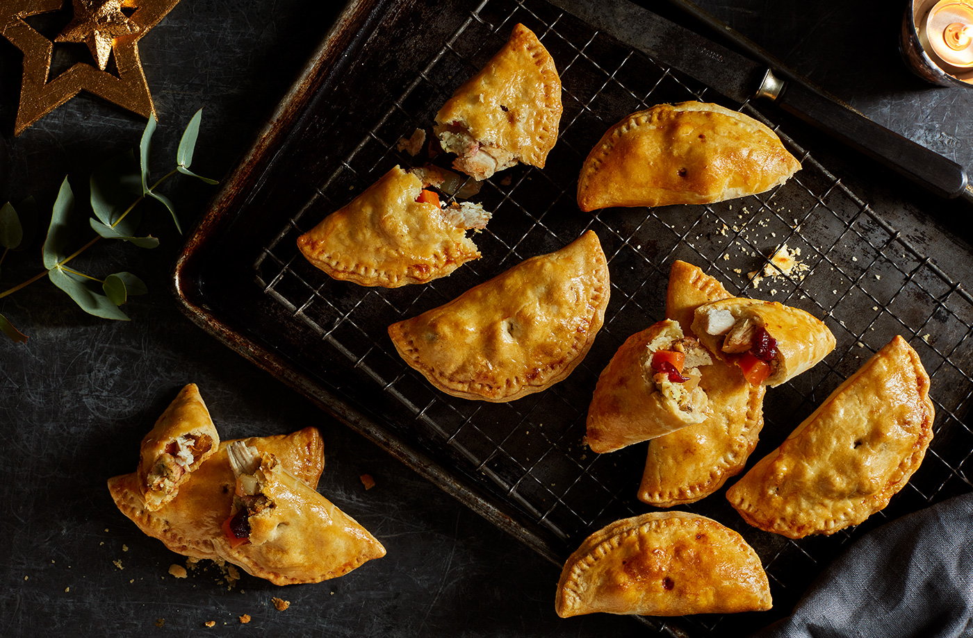 Leftover chicken and stuffing pasties