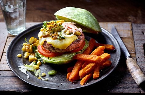 Image of "Lettuce wrap burger"
