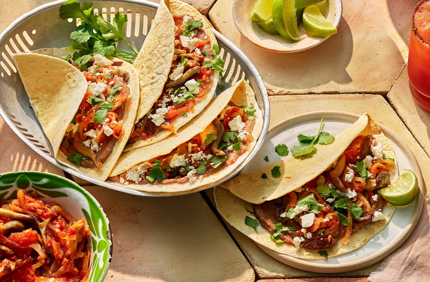 Susana Villasuso's pulled mushroom tinga tacos