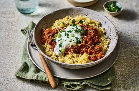 Image of "Veggie harissa ragu with bulgur wheat"