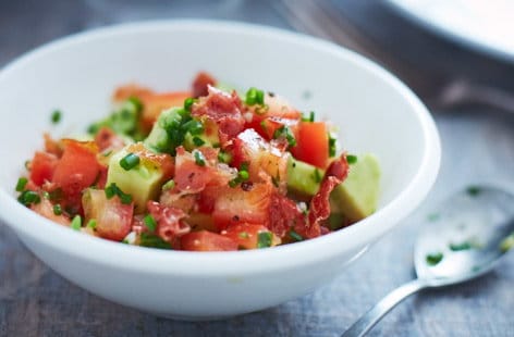 Image of "Avocado and crisp proscuitto salsa"