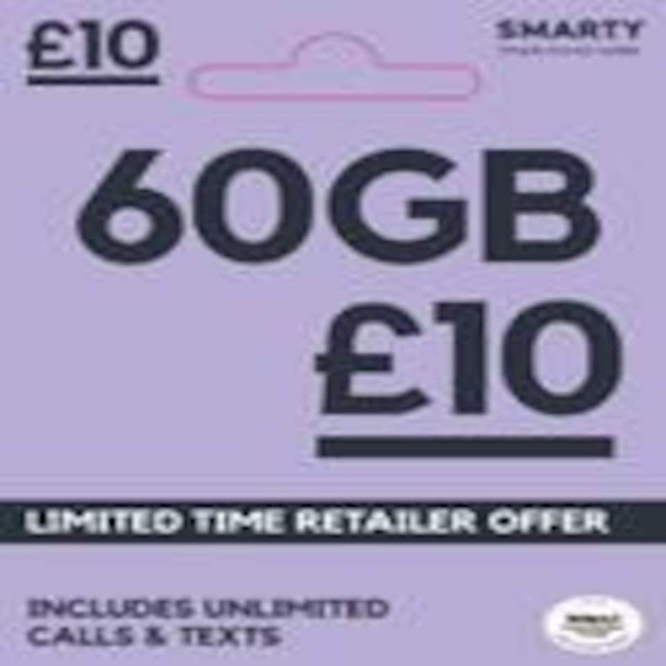 SMARTY Pay as you go £10 SIM