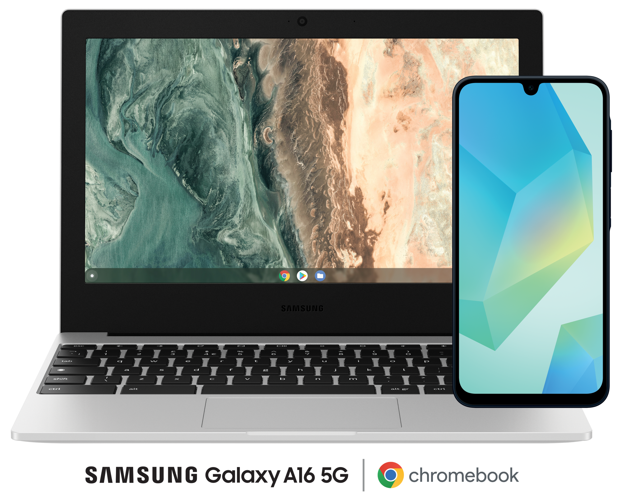 Samsung Galaxy A16 Blue Black with Chromebook Go Bundle