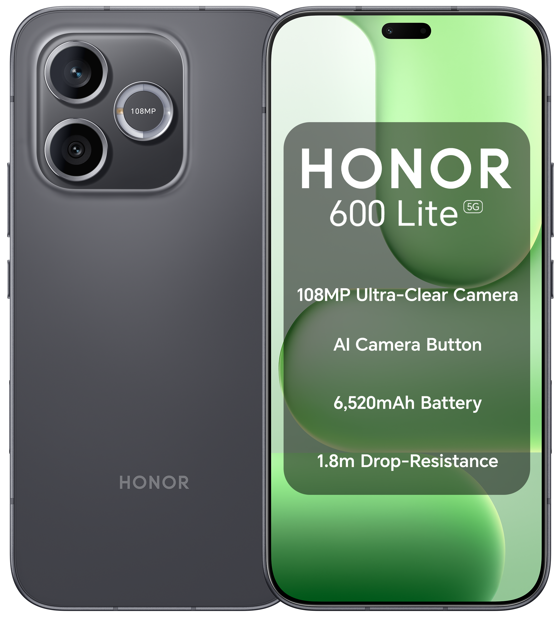 HONOR 600 Lite 6.6" AMOLED MediaTek Dimensity 7100 Elite 8GB RAM 256GB Storage 5G Dual-SIM MagicOS Smartphone - Velvet Black