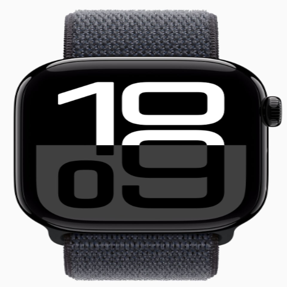image 1 of Apple Watch Series 10 GPS 42mm Jet Black Aluminium Case with Ink Sport Loop