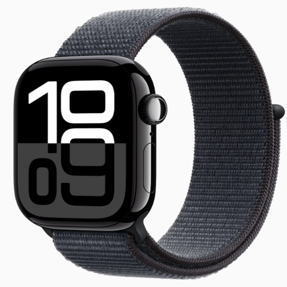 image 1 of Apple Watch Series 10 GPS 42mm Jet Black Aluminium Case with Ink Sport Loop
